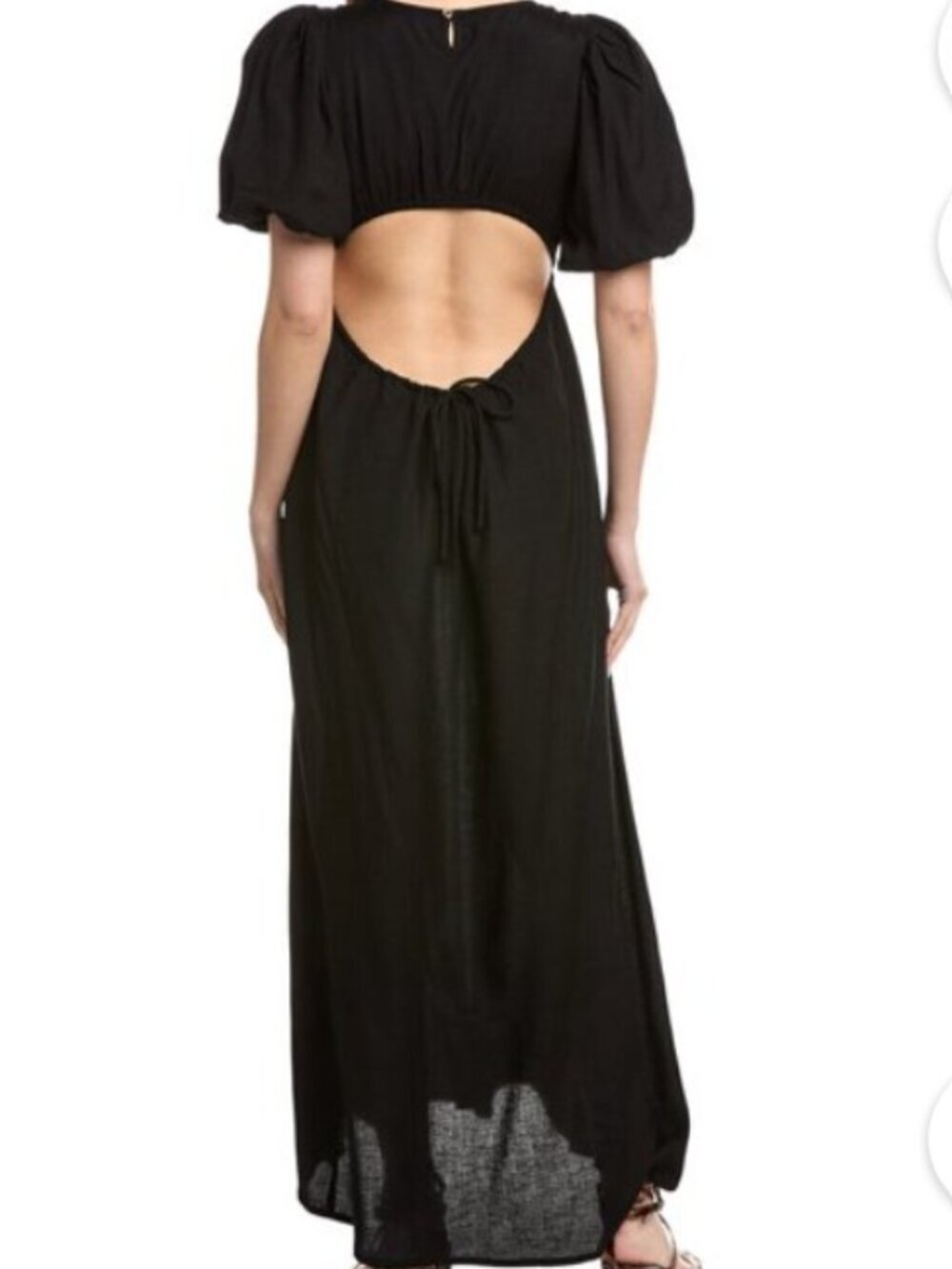 Beach Riot Weston Black Cutout Puff Sleeve Maxi Dress XS - Picture 2 of 9